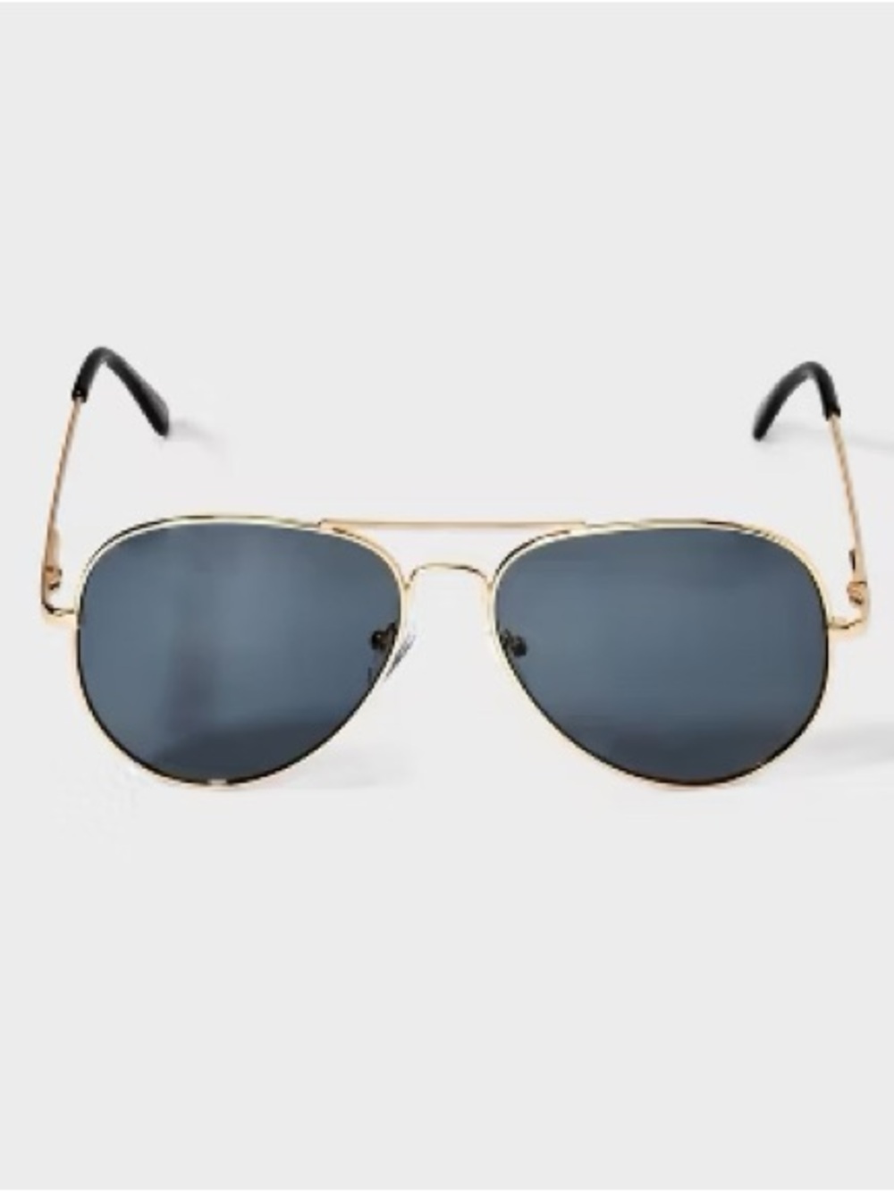 Gold Frame Aviator Sunglasses with Dark Gray Lenses